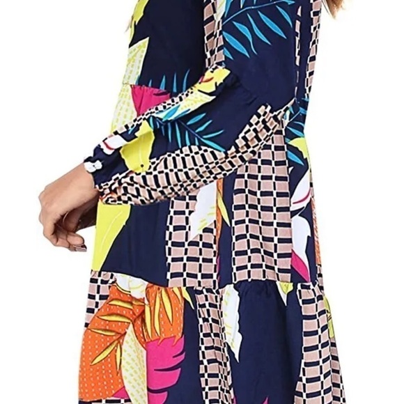 💞Amoretu Amazing Colors Tunic Dress VNeck, Swing,Casual,Loose Flowy, Fun,Size L - Picture 12 of 15